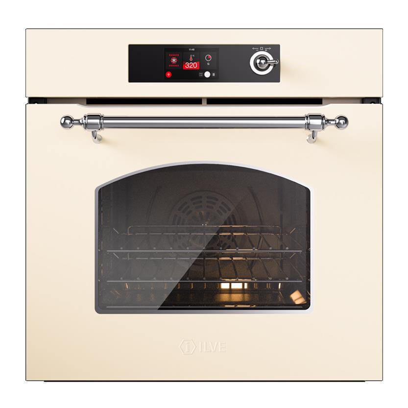 FORNO MULTIFUNZIONE NOSTALGIE 60cm 320° BIANCO-CROMO ILVE Forni