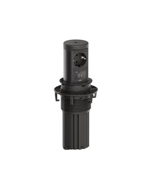 PRESA ELEVATOR 2 - 1 SCHUKO + 1 x USB NERO OPACO