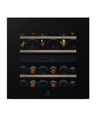 EWCD280B6B CANTINA VINI 28 BOTTIGLIE CLASSE F 2 TEMPERATURE BLACK GLOSSY GLASS 