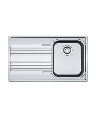 SRX611-86 LAVELLO 45cm 1 VASCA + GOCCIOLATOIO SINISTRA INOX SATINATO