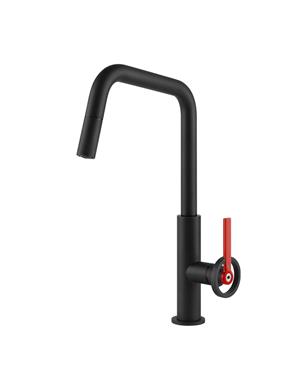 MISCELATORE OFFICINE V GESSI DOCCIA ESTRAIBILE MATTE BLACK