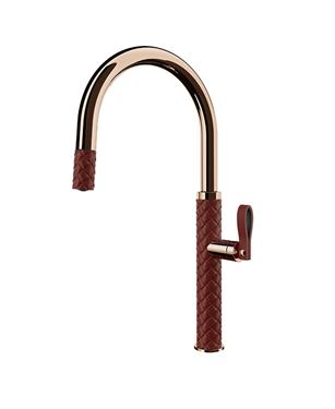 MISCELATORE MONOCOMANDO DOCCIA ESTRAIBILE EFFETTO PELLE Red Cherry / Copper PVD
