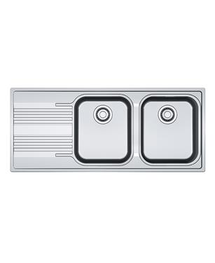 SRX 621 LAVELLO  80cm 2 VASCHE + GOCCIOLATOIO SINISTRA INOX SATINATO