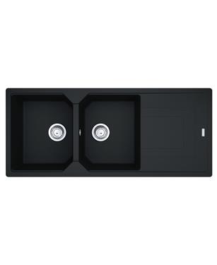 UBG 621-116 LAVELLO 80cm 2 VASCHE FRAGRANITE NERO