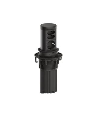 PRESA ELEVATOR 2 - 1 SCHUKO + 2 EURO NERO OPACO