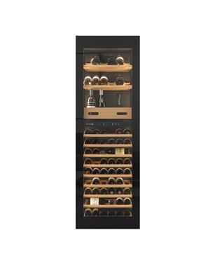 CANTINA VINI 2 TEMPERATURE 92 BOTTIGLIE CLASSE G NERO FULL GLASS - APERTURA A SX