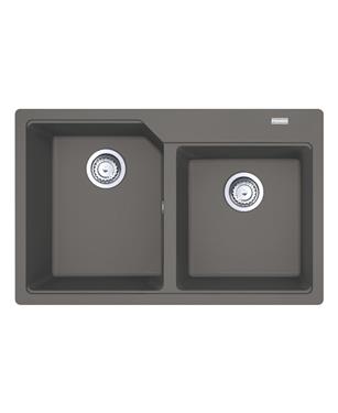 UBG 620-78 LAVELLO 80cm 2 VASCHE FRAGRANITE STONE GREY