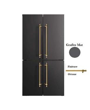 FRIGORIFERO QUATTRO PORTE TOTAL NO FROST 539L 183cm CLASSE E GRAFITE MAT OTTONE