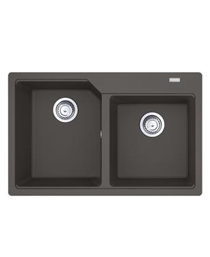 UBG 620-78 LAVELLO 80cm 2 VASCHE FRAGRANITE GRIGIO ARDESIA