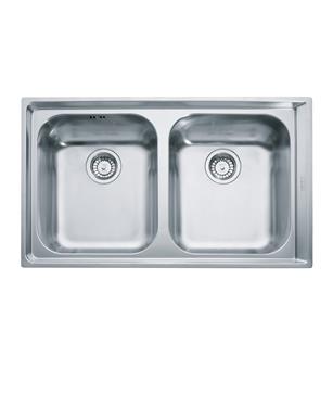 NEX 220 LAVELLO 2 VASCHE 80cm INOX SATINATO
