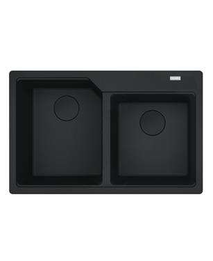 UBG 620-78 LAVELLO 80cm 2 VASCHE FRAGRANITE BLACK MATT