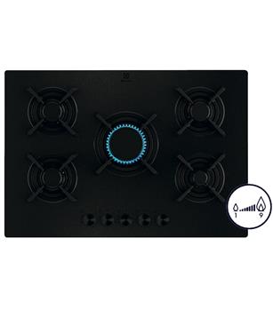 KGG753723L PIANO COTTURA A GAS 5 FUOCHI 75cm VERTICAL FLAME HYDROGEN READY 20% BLACK MATT