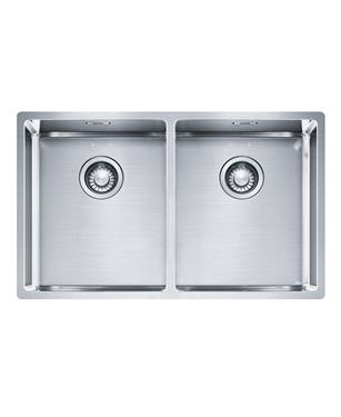 BXX 220/120 34-34 LAVELLO 2 VASCHE 80cm INOX SATINATO