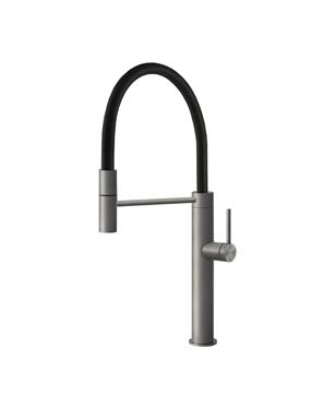 MISCELATORE FLESSA MONOCOMANDO STEEL BRUSHED