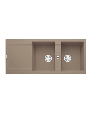 MRG 621 LAVELLO 80 cm 2 VASCHE + GOCCIOLATOIO REVERSIBILE FRAGRANITE OYSTER