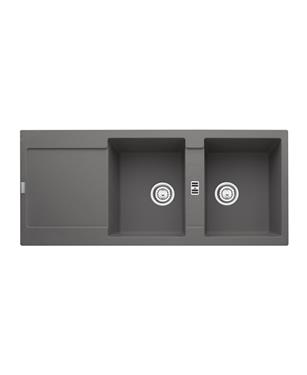 MRG 621 LAVELLO 80 cm 2 VASCHE + GOCCIOLATOIO REVERSIBILE FRAGRANITE STONE GREY