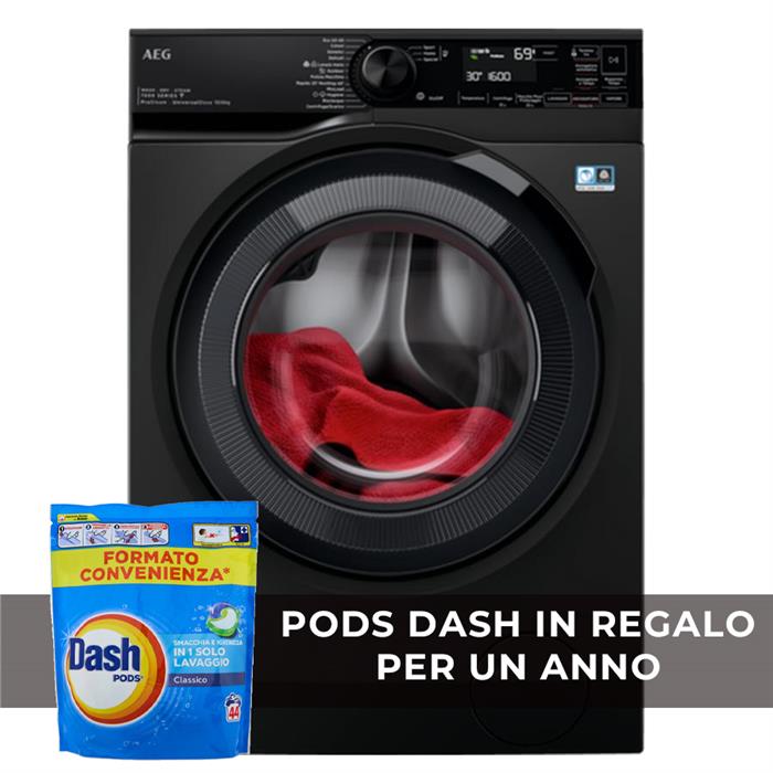 LWR7BLACK LAVASCIUGA PROSTEAM 10KG+6KG CLASSE D WIFI NERA