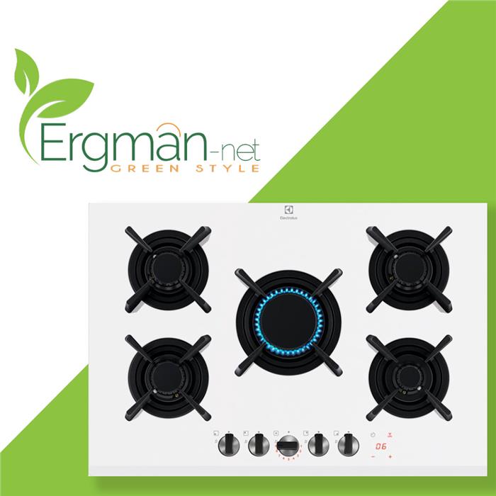 KGG753753W PIANO COTTURA A GAS 5 FUOCHI 75cm VETRO BIANCO