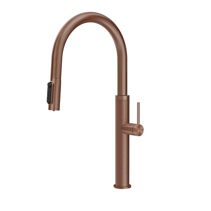 MISCELATORE 3 VIE CON DOCCETTA E SISTEMA DI FILTRAZIONE COPPER BRUSHED