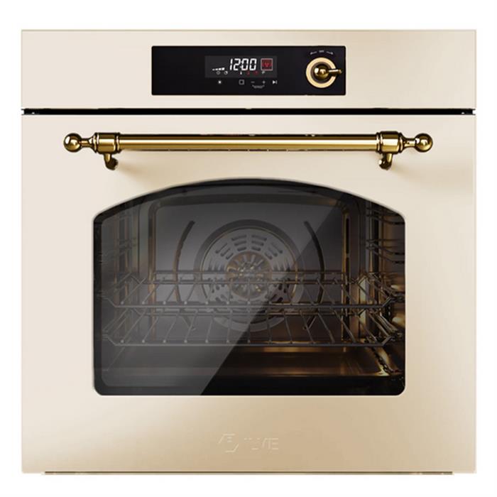 FORNO MULTIFUNZIONE 60cm CLASSE A+ NOSTALGIE 300° BIANCO ANTICO-OTTONE