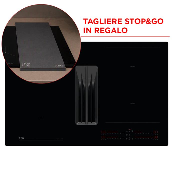 NCH84C23CB PIANO COTTURA INDUZIONE+CAPPA FILTRANTE 4 ZONE A+ NERO