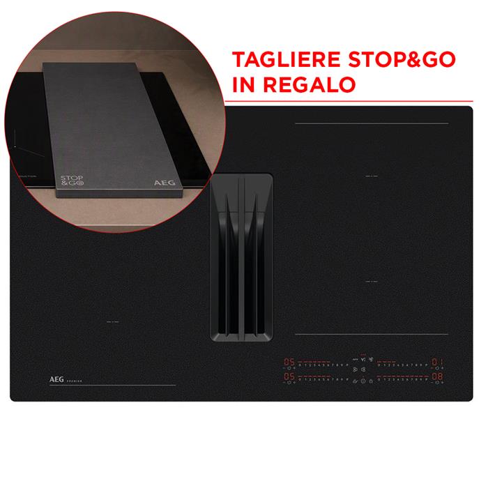 Set pentole in omaggio - NCP84C01AZ  PIANO INDUZIONE FILTRANTE 4 ZONE CLASSE A+ SAPHIRMATT