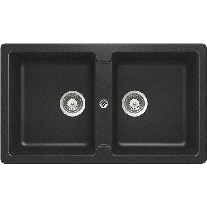 LAVELLO TYPOS N200 90cm 2VASCHE ANTRACITE 51     