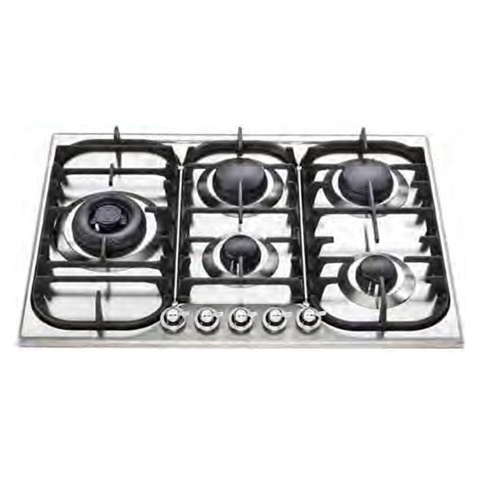 PIANO COTTURA GAS 5 Fuochi 70cm  INOX FINITURA CROMO