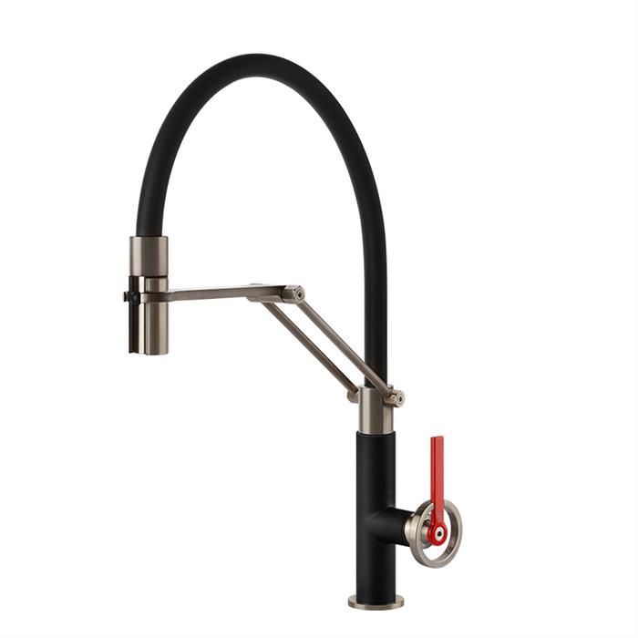 MISCELATORE OFFICINE V HT DOCCIA GESSI FINOX / MATTE BLACK