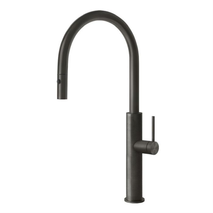 MISCELATORE 316 KITCHEN CESELLO 60026 DOCCIA BLACK METAL BRUSHED PVD 707