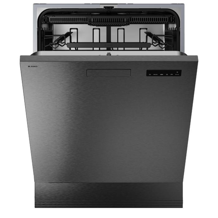 LAVASTOVIGLIE SOTTOPIANO 3 CESTI 14 COPERTI CLASSE A BLACK STEEL - ANTA FISSA