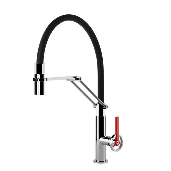 MISCELATORE OFFICINE V HT DOCCIA GESSI FINOX BRUSHED NICKEL 149