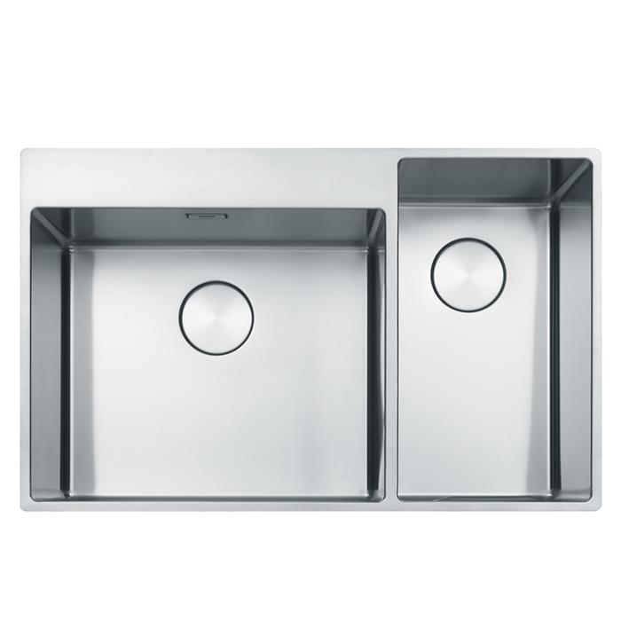 BXX 220-50-27 LAVELLO 90cm 2 VASCHE INOX SATINATO