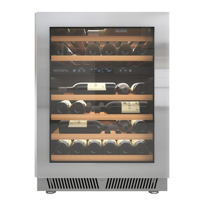 CANTINA VINI 2 TEMPERATURE SOTTOTOP 46 BOTTIGLIE CLASSE G INOX SATINATO 