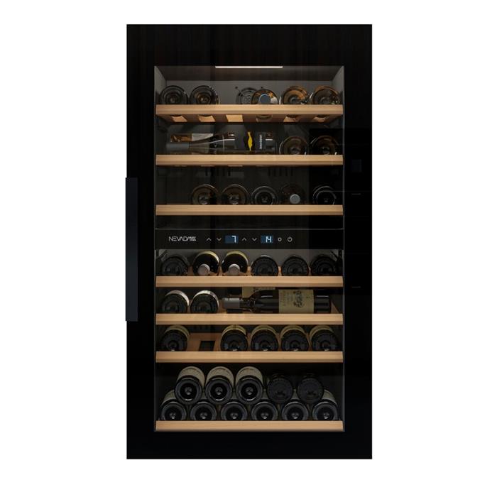 CANTINA VINI 2 TEMPERATURE 51 BOTTIGLIE CLASSE F NERA FULL GLASS - DX