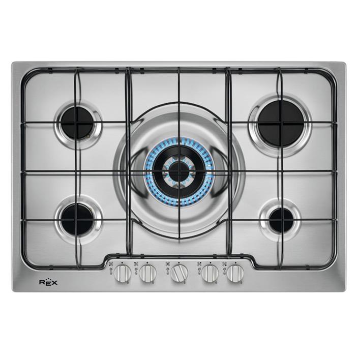 PX725XP PIANO COTTURA A GAS 75cm 5 FUOCHI INOX GRIGLIE NERE