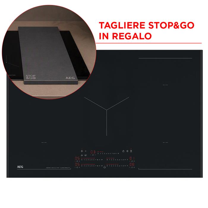 Set pentole in omaggio - NIK85M30AZ PIANO COTTURA INDUZIONE 80cm 5 ZONE DOPPIO BRIDGE SAPHIRMATT
