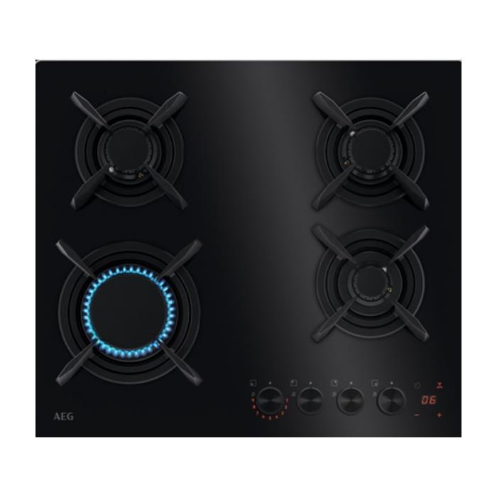 HKB64453NB PIANO COTTURA A GAS 4 FUOCHI FLAME LIGHT VETRO NERO