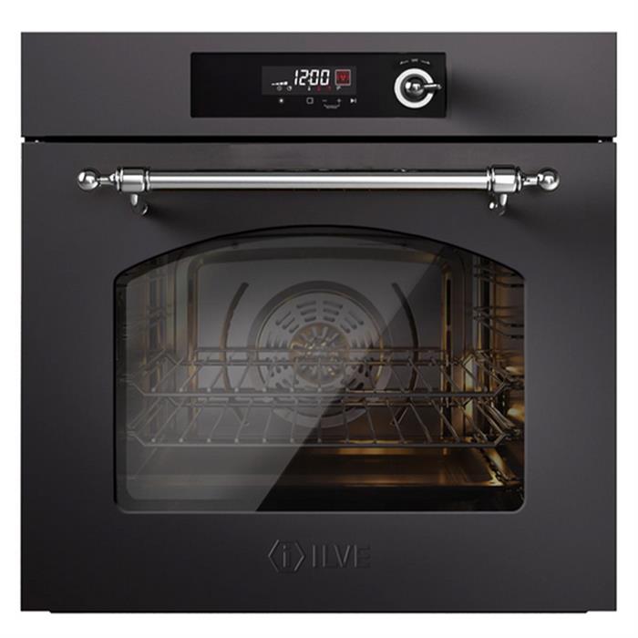 FORNO MULTIFUNZIONE 60cm CLASSE A+ NOSTALGIE 300° GRAFITE MAT FINITURA CROMO