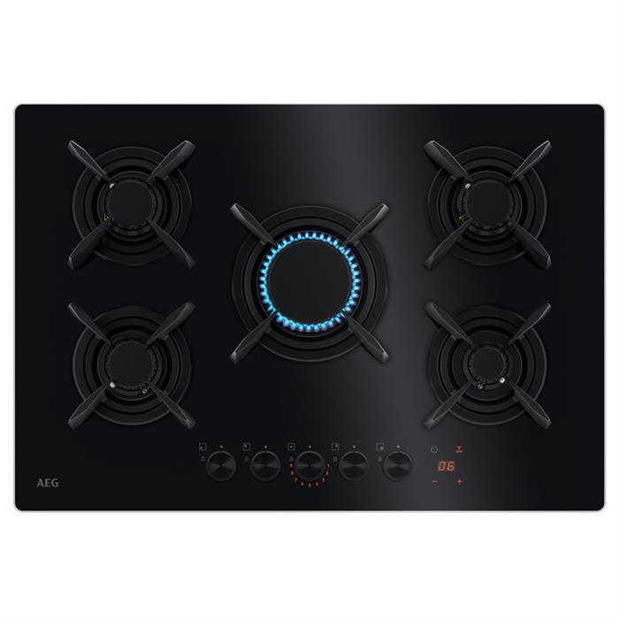 HKB75453NB PIANO COTTURA A GAS 5 FUOCHI FLAME LIGHT VERTICAL VETRO NERO