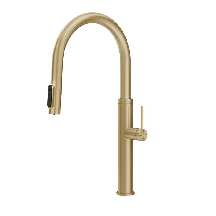 MISCELATORE 3 VIE CON DOCCETTA E SISTEMA DI FILTRAZIONE BRASS BRUSHED