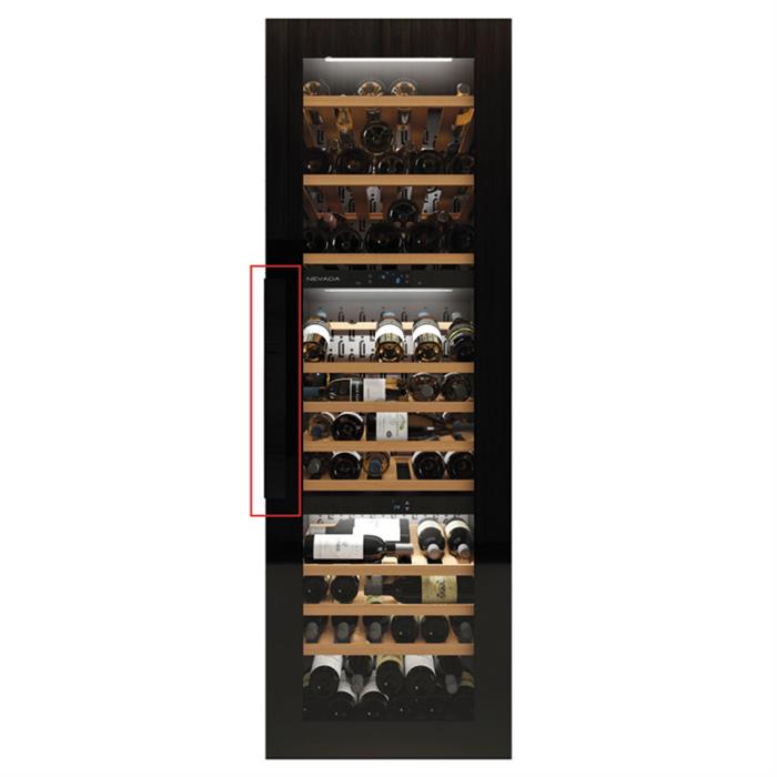 CANTINA VINI 3 TEMPERATURE 93 BOTTIGLIE CLASSE G PORTA NERA FULL GLASS CON MANIGLIA GHOST