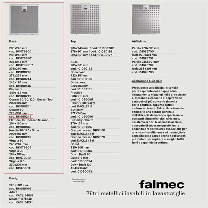ACC. FILTRO METALLICO 278X301MM
