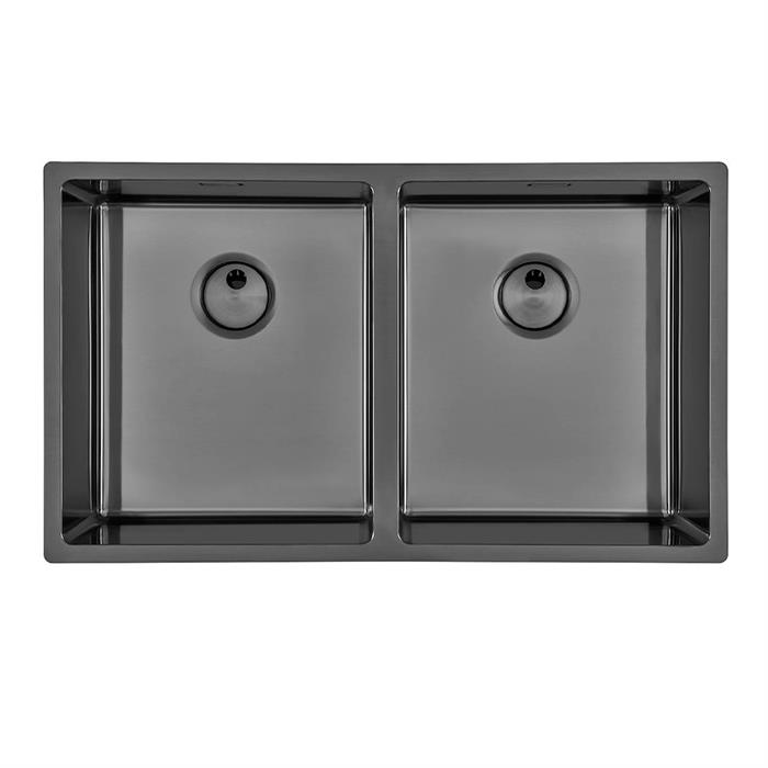 LAVELLO AESTHETICA SKIN DOUBLE 80cm SOPRATOP/FILOTOP PVD GUN METAL