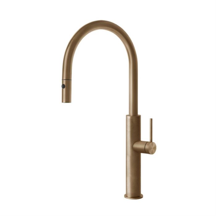 MISCELATORE 316 KITCHEN CESELLO 60026 DOCCIA WARM BRONZE BRUSHED PVD 726