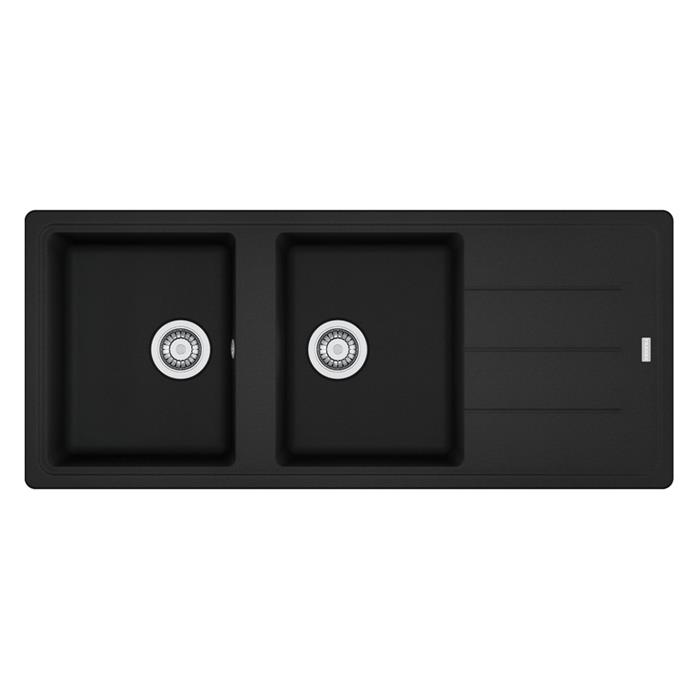 BFG 621 LAVELLO 80cm 2 VASCHE + GOCCIOLATOIO REVERSIBILE BLACK MATT