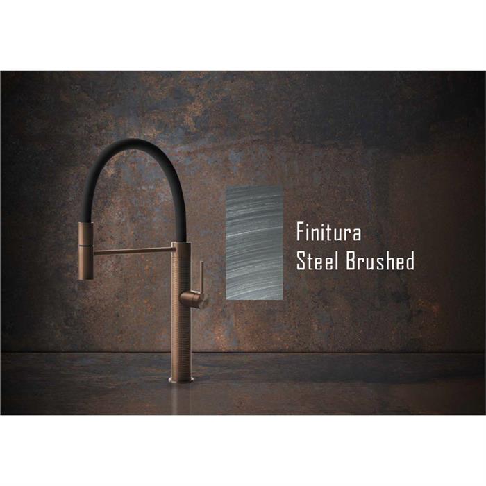 MISCELATORE 316 KITCHEN CESELLO 60014 DOCCIA STEEL BRUSHED 