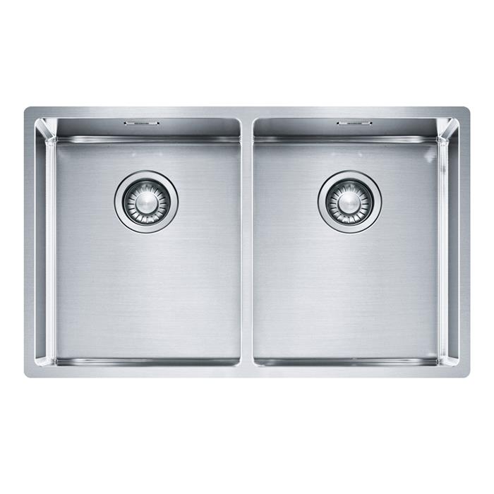 BXX 220/120 34-34 LAVELLO 2 VASCHE 80cm INOX SATINATO