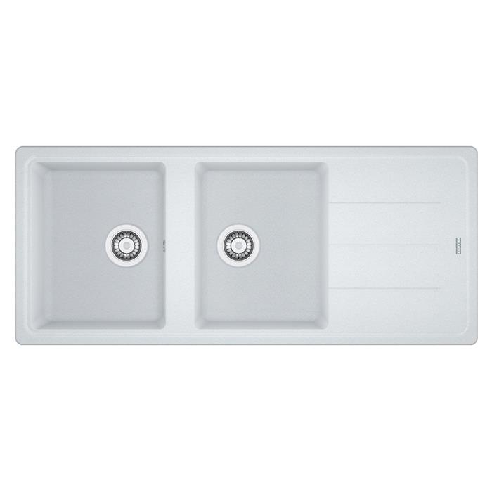 BFG 621 LAVELLO 80cm 2 VASCHE + GOCCIOLATOIO REVERSIBILE BIANCO