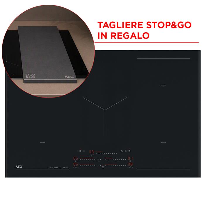 Set pentole in omaggio - NIK85M00AZ PIANO COTTURA INDUZIONE 80cm 5 ZONE DOPPIO BRIDGE SAPHIRMATT
